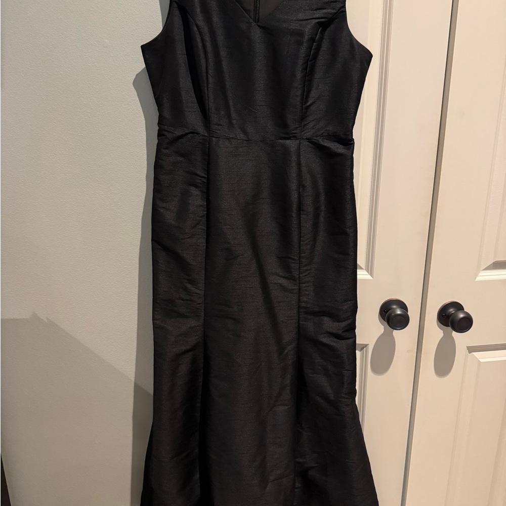 eShakti Black Sleeveless Sheath Maxi Dress